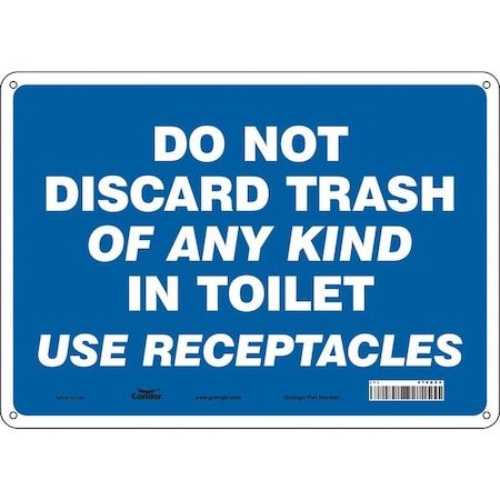 DO NOT DISCARD TRASH OF ANY KIND IN TOILET USE RECEPTACLES, 14 in W x 10 in H, Rectangle, 474A24 MPN:474A24