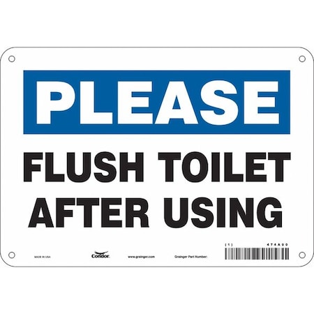 DO NOT THROW PAPER TOWELS IN TOILET, 10 in W x 7 in H, Vertical Rectangle, Polyethylene, 474A90 MPN:474A90