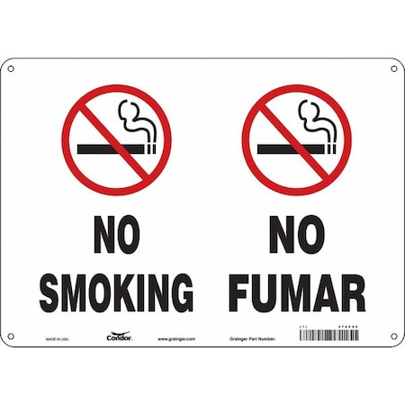 No Header, No Smoking/No Fumar, 14 in W x 10 in H, Horizontal Rectangle, Fiberglass MPN:474C26