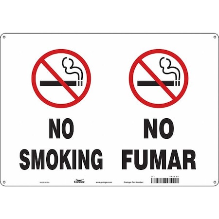 No Header, No Smoking/No Fumar, 20 in W x 14 in H, Horizontal Rectangle, Polyethylene MPN:474C30