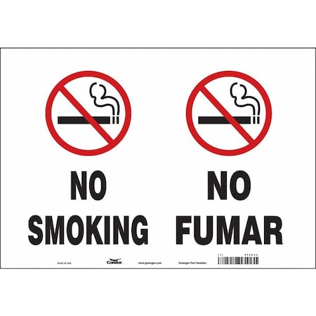 No Header, No Smoking/No Fumar, 20 in W x 14 in H, Horizontal Rectangle, Vinyl MPN:474C34