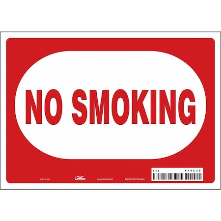 Safety Sign, 5 in H, 7 in W, Vinyl, Horizontal Rectangle, English, 474C39 MPN:474C39