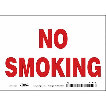 Safety Sign, 5 in H, 7 in W, Vinyl, Horizontal Rectangle, English, 474C58 MPN:474C58