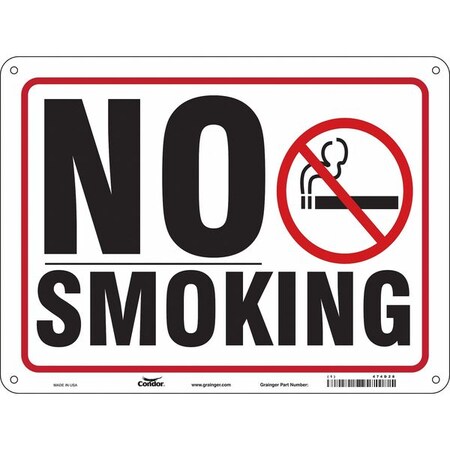 No Header, No Smoking, 24 in W x 18 in H, Horizontal Rectangle, Polyethylene MPN:474D28