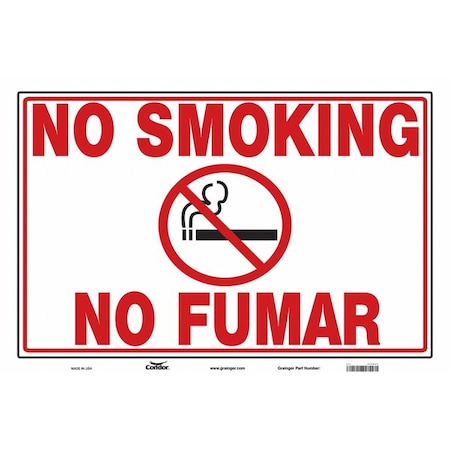 No Header, No Smoking/No Fumar, 36 in W x 24 in H, Horizontal Rectangle, Vinyl MPN:474D43