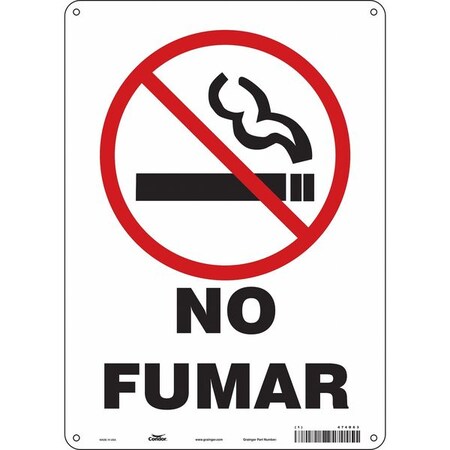 No Header, No Fumar, 10 in W x 14 in H, Vertical Rectangle, Polyethylene MPN:474D63
