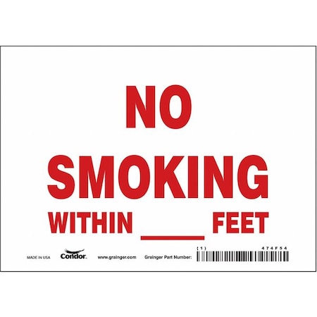 Safety Sign, 5 in H, 7 in W, Vinyl, Horizontal Rectangle, English, 474F54 MPN:474F54