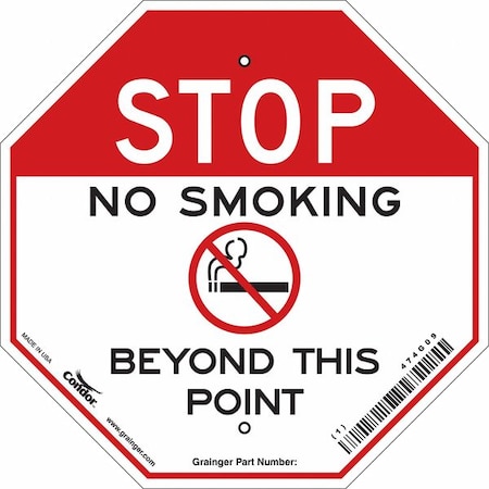 Safety Sign, 12 in H, 12 in W, Polyethylene, Square, English, 474G09 MPN:474G09