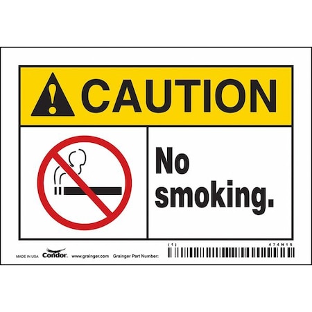 Safety Sign, 3 1/2 in H, 5 in W, Vinyl, Horizontal Rectangle, English, 474N16 MPN:474N16