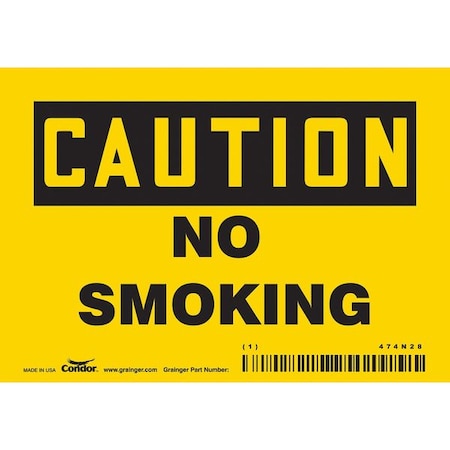 Safety Sign, 3 1/2 in H, 5 in W, Vinyl, Horizontal Rectangle, English, 474N28 MPN:474N28