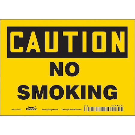 Safety Sign, 5 in H, 7 in W, Vinyl, Horizontal Rectangle, English, 474N29 MPN:474N29