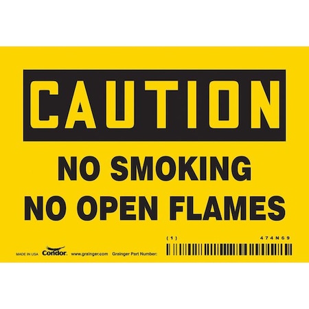 Safety Sign, 3 1/2 in H, 5 in W, Vinyl, Horizontal Rectangle, English, 474N69 MPN:474N69