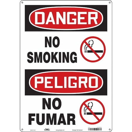 Safety Sign, 20 in H, 14 in W, Vertical Rectangle, English, Spanish, 474P38 MPN:474P38
