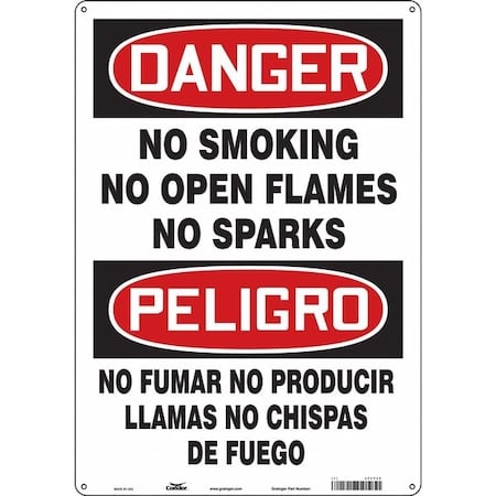 Safety Sign, 20 in H, 14 in W, Vertical Rectangle, English, Spanish, 474T48 MPN:474T48