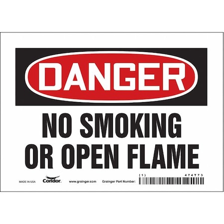 Safety Sign, 5 in H, 7 in W, Vinyl, Horizontal Rectangle, English, 474T73 MPN:474T73
