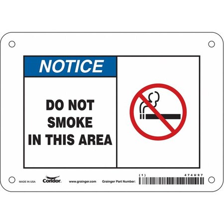 Safety Sign, 5 in H, 7 in W, Polyethylene, Horizontal Rectangle, English, 474U97 MPN:474U97