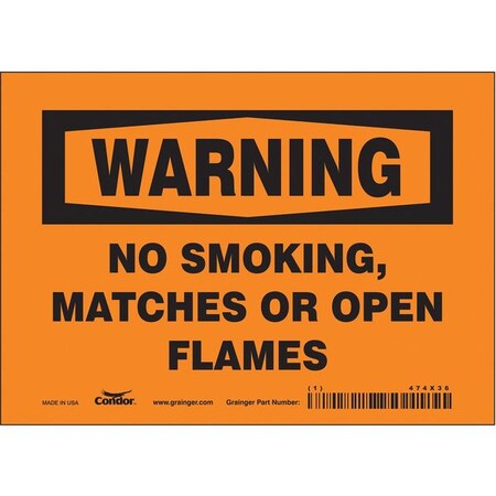 Safety Sign, 5 in H, 7 in W, Vinyl, Horizontal Rectangle, English, 474X36 MPN:474X36