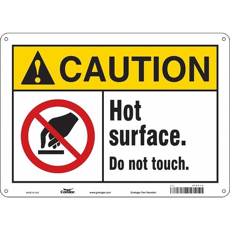 Safety Sign, 10 in Height, 14 in Width, Aluminum, Horizontal Rectangle, English, 474Y18 MPN:474Y18