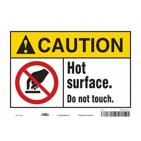 Danger Sign, 7 in H, 10 in W, Vinyl, Vertical Rectangle, English, 474Y21 MPN:474Y21