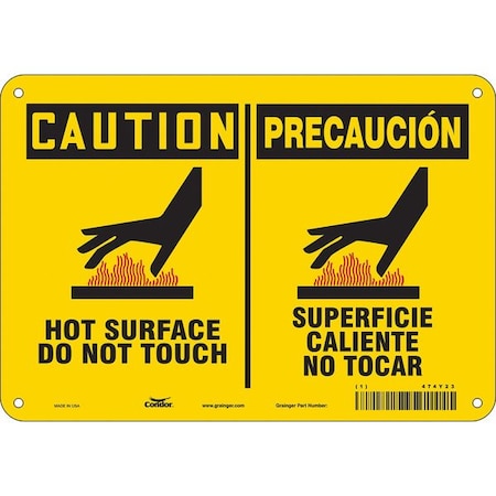 Danger Sign, 7 in H, 10 in W, Aluminum, Vertical Rectangle, English, Spanish, 474Y23 MPN:474Y23