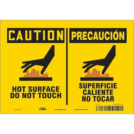 Danger Sign, 7 in H, 10 in W, Vinyl, Vertical Rectangle, English, Spanish, 474Y27 MPN:474Y27