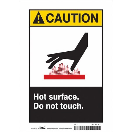 Danger Sign, 10 in H, 7 in W, Vinyl, Horizontal Rectangle, English, 474Y33 MPN:474Y33