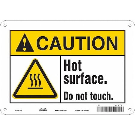Danger Sign, 7 in H, 10 in W, Polyethylene, Vertical Rectangle, English, 474Y37 MPN:474Y37