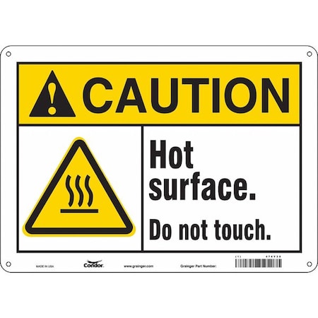 Safety Sign, 10 in Height, 14 in Width, Polyethylene, Horizontal Rectangle, English, 474Y38 MPN:474Y38