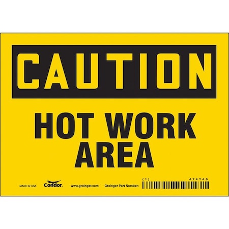 Danger Sign, 5 in H, 7 in W, Vinyl, Horizontal Rectangle, English, 474Y46 MPN:474Y46