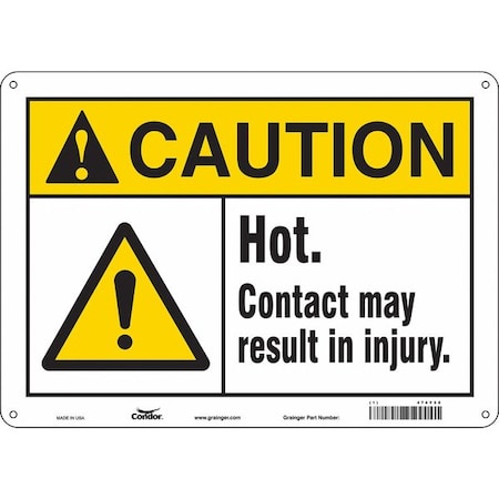 Safety Sign, 10 in Height, 14 in Width, Polyethylene, Horizontal Rectangle, English, 474Y58 MPN:474Y58