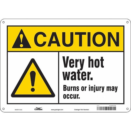 Safety Sign, 10 in Height, 14 in Width, Polyethylene, Horizontal Rectangle, English, 474Y76 MPN:474Y76