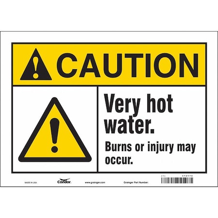 Danger Sign, 10 in H, 14 in W, Vinyl, Horizontal Rectangle, English, 474Y78 MPN:474Y78