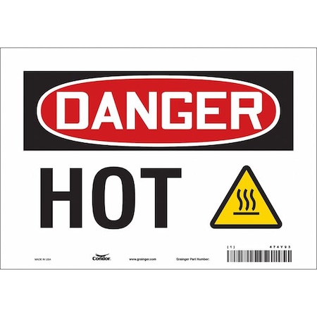 Danger Sign, 7 in H, 10 in W, Vinyl, Vertical Rectangle, English, 474Y93 MPN:474Y93