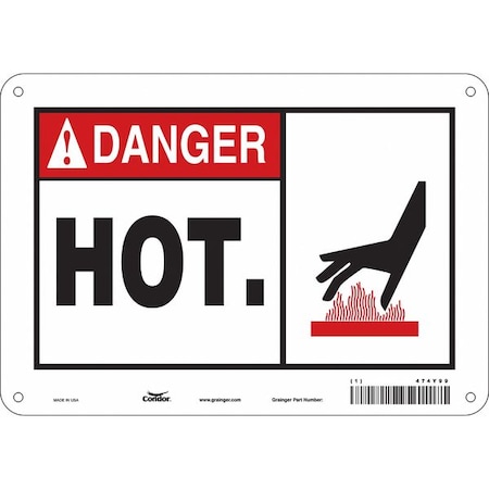 Danger Sign, 7 in H, 10 in W, Polyethylene, Vertical Rectangle, English, 474Y99 MPN:474Y99