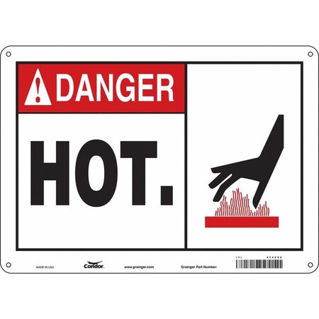 Safety Sign, 10 in Height, 14 in Width, Polyethylene, Horizontal Rectangle, English, 474Z02 MPN:474Z02