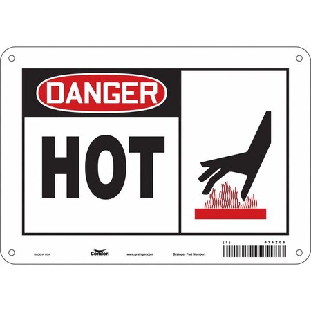 Safety Sign, 7 in Height, 10 in Width, Polyethylene, Vertical Rectangle, English, 474Z08 MPN:474Z08