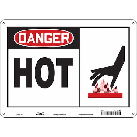 Safety Sign, 10 in Height, 14 in Width, Polyethylene, Horizontal Rectangle, English, 474Z09 MPN:474Z09