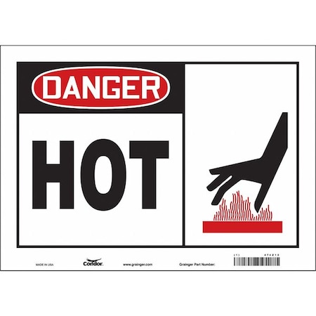 Safety Sign, 10 in Height, 14 in Width, Vinyl, Horizontal Rectangle, English, 474Z12 MPN:474Z12