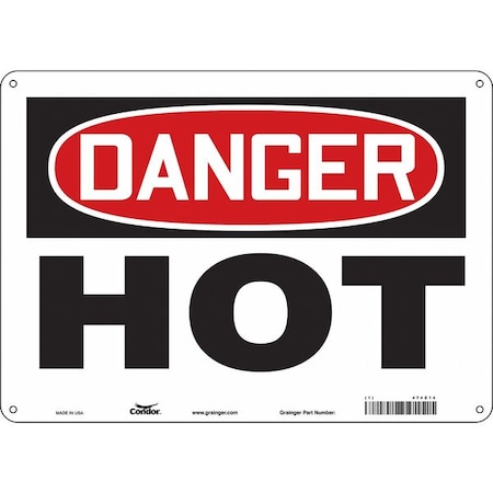 Danger Sign, 10 in H, 14 in W, Aluminum, Horizontal Rectangle, English, 474Z14 MPN:474Z14
