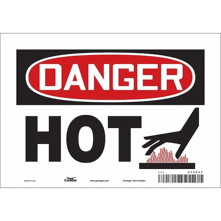 Safety Sign, 7 in Height, 10 in Width, Vinyl, Vertical Rectangle, English, 474Z27 MPN:474Z27