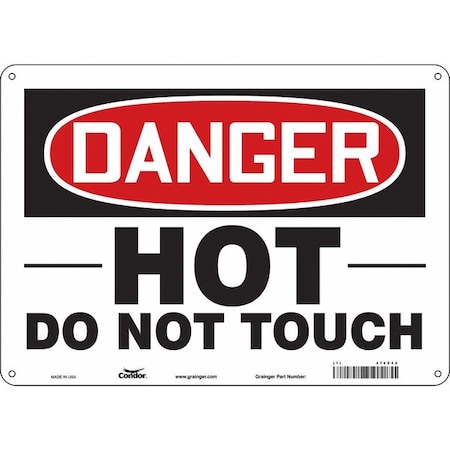 Danger Sign, 10 in H, 14 in W, Aluminum, Horizontal Rectangle, English, 474Z42 MPN:474Z42