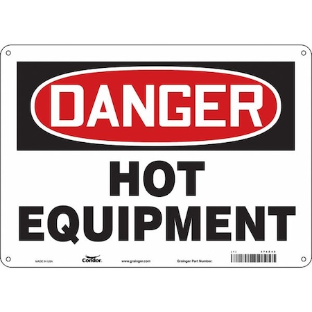 Safety Sign, 10 in Height, 14 in Width, Aluminum, Horizontal Rectangle, English, 474Z48 MPN:474Z48