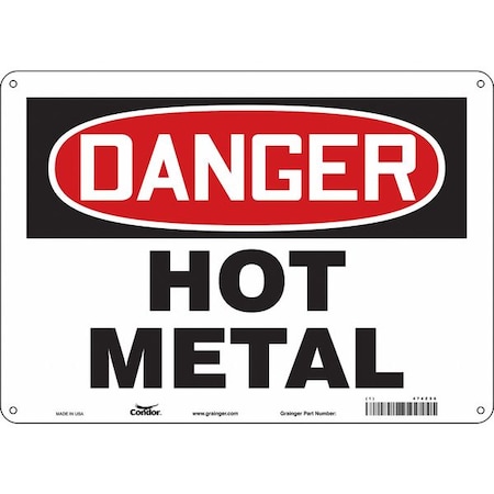 Safety Sign, 10 in Height, 14 in Width, Polyethylene, Horizontal Rectangle, English, 474Z56 MPN:474Z56