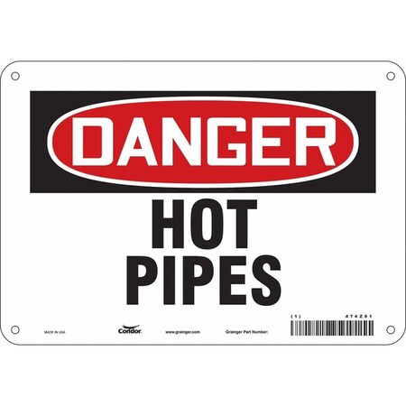 Danger Sign, 7 in H, 10 in W, Polyethylene, Vertical Rectangle, English, 474Z61 MPN:474Z61