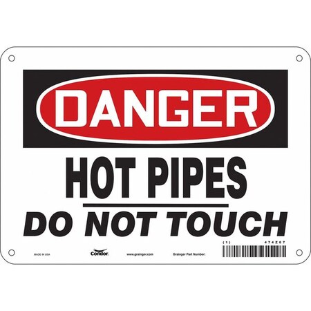 Danger Sign, 7 in H, 10 in W, Polyethylene, Vertical Rectangle, English, 474Z67 MPN:474Z67