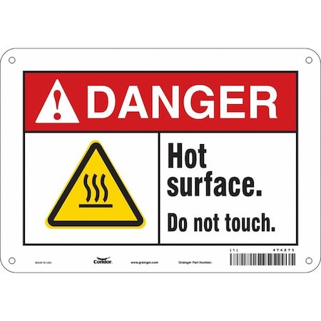 Danger Sign, 7 in H, 10 in W, Polyethylene, Vertical Rectangle, English, 474Z73 MPN:474Z73