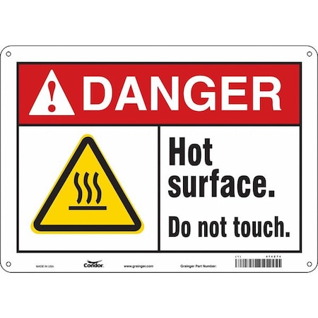Safety Sign, 10 in Height, 14 in Width, Polyethylene, Horizontal Rectangle, English, 474Z74 MPN:474Z74