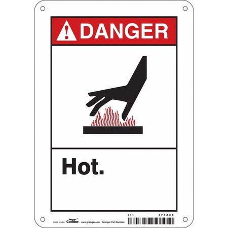 Safety Sign, 10 in Height, 7 in Width, Aluminum, Horizontal Rectangle, English, 474Z85 MPN:474Z85
