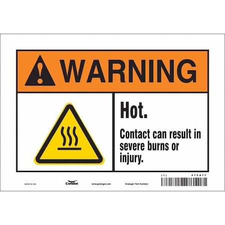 Danger Sign, 7 in H, 10 in W, Vinyl, Vertical Rectangle, English, 475A17 MPN:475A17