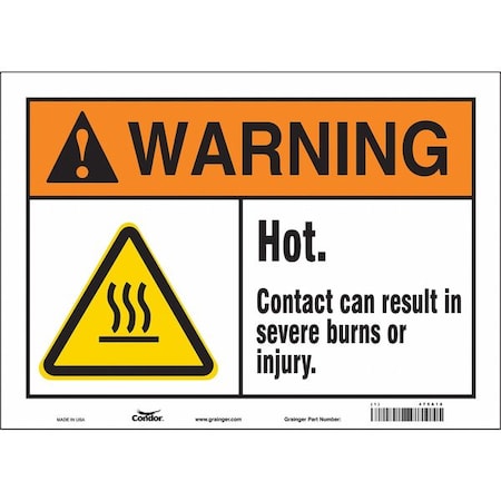 Safety Sign, 10 in Height, 14 in Width, Vinyl, Horizontal Rectangle, English, 475A18 MPN:475A18